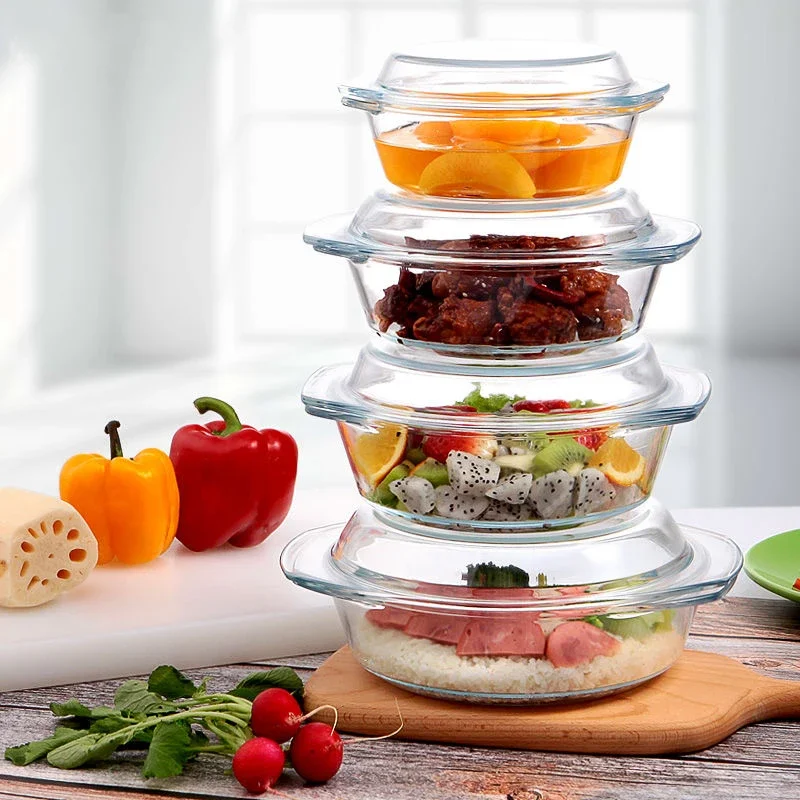 Dim Sum Basket - Bol en verre trempé avec couvercle,