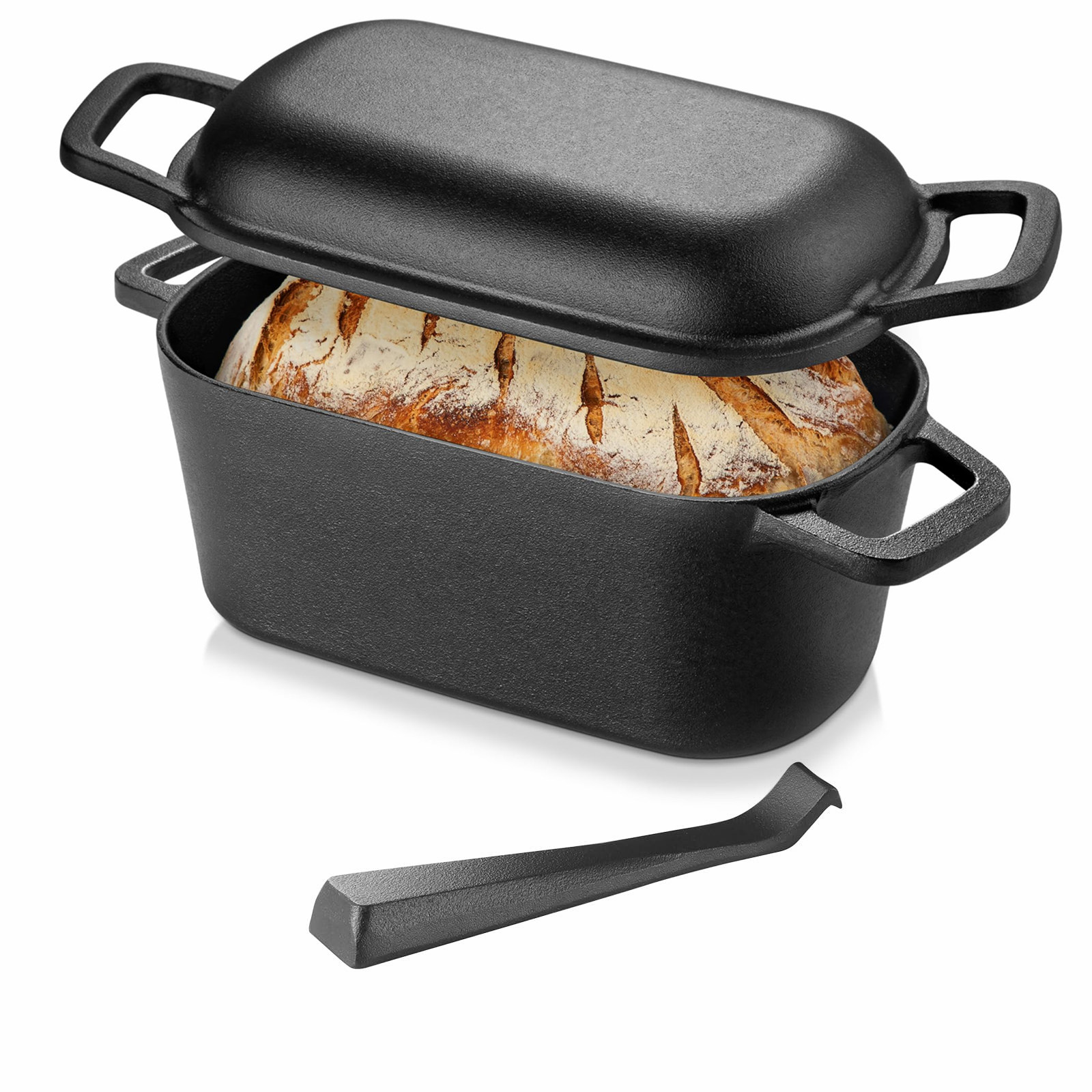 Cast Iron Corn - Marmite hollandaise en fonte ovale 2-en-1